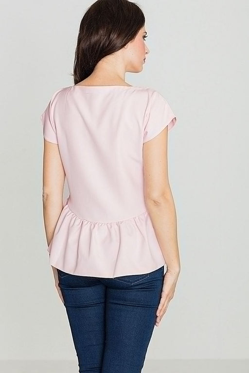 Sophisticated V-Neck Blouse with Crossed Detail