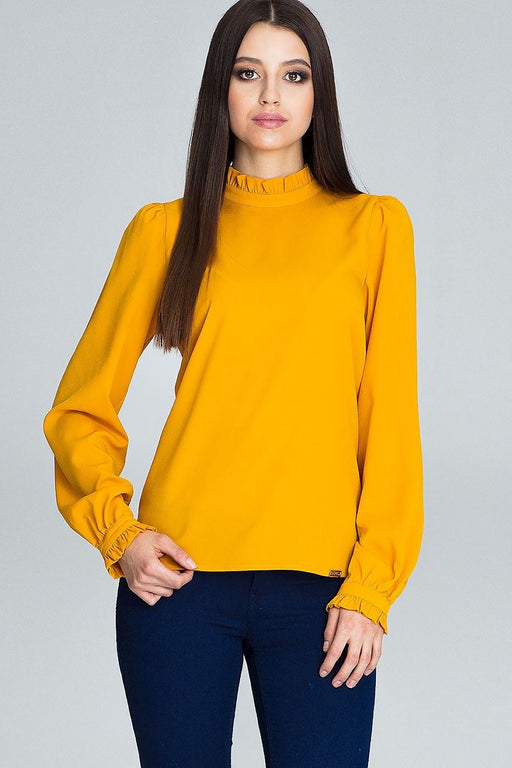 Chic Pleated Sleeve Blouse - Classic Elegance Series