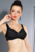 Elegant Lace and Mesh Comfort Bra with Bow Accent and Foam Support