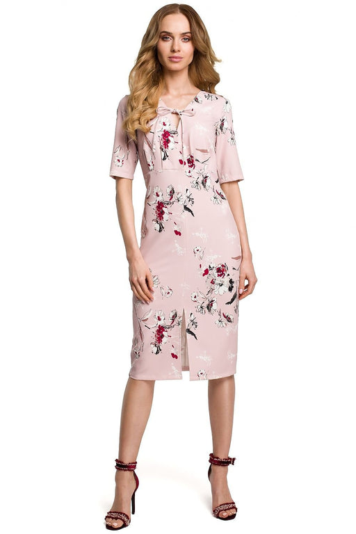 Chic Floral Print V-Neck Midi Dress