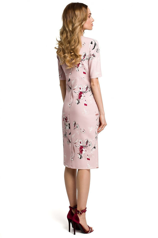 Chic Floral Print V-Neck Midi Dress