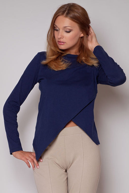 Chic Asymmetrical Cut-Out Long Sleeve Blouse - Versatile Style Choice for Any Occasion