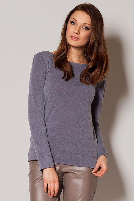 Chic Teardrop-Back Sweater with Bow Detail