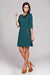 Sustainable Chic Trapeze Dress with Stylish Leather Pocket