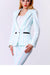 Pastel Striped Eco Leather Pocket Jacket - Effortless Feminine Style