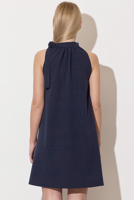 Navy Blue Chic Summer Dress: Effortless Style and Figure-Enhancement