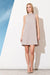 Effortless Gray Summer Daydress with Neck Tie - Size L