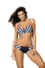 Sophisticated Nautical Two-Piece Swimsuit Set - Ariana M-345 by European Artisans