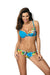 Elegant Blue Floral Push-Up Swimsuit Set with Stunning Embellishments