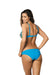 Elegant Blue Floral Push-Up Swimsuit Set with Stunning Embellishments