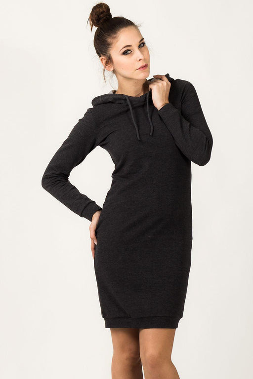 Casual Sporty Hooded Knit Dress - Ideal for Everyday Wear