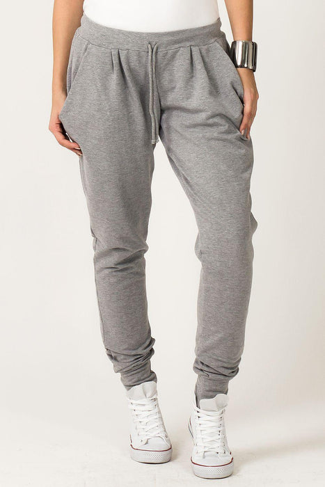 Urban Chic Grey Ribbed Hem Sweatpants - Tessita 36109 Comfort Redefined