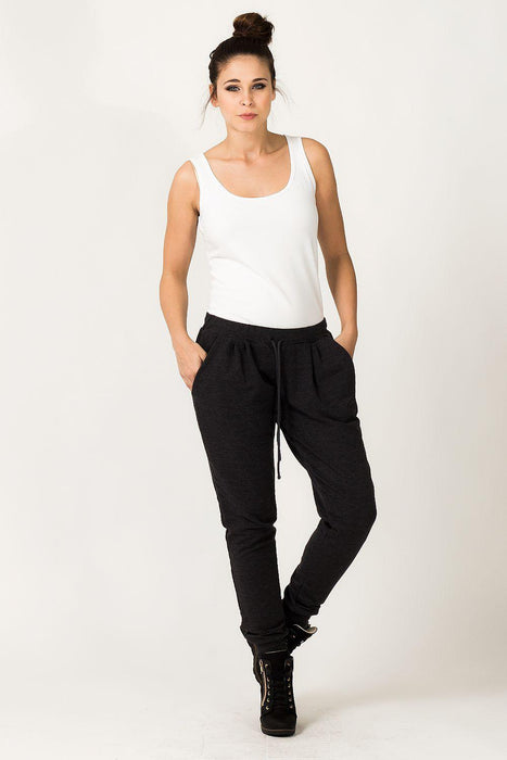 Chic Charcoal Wide Hem Sweatpants - Tessita Casual Bottoms