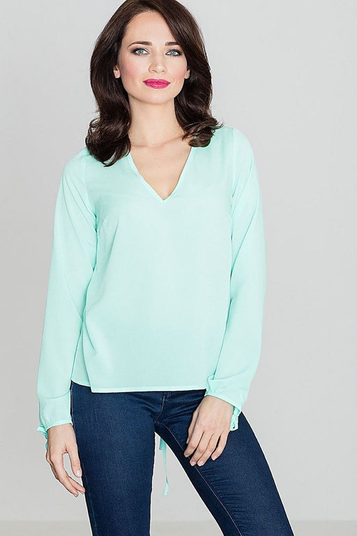 Heartline Tie-Up Chic Blouse - Spandex-Polyester Viscose Blend