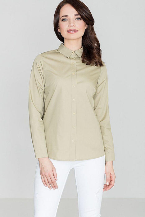 Stylish Long Sleeve Shirt with Snap Buttons and Cut-Out Back Design