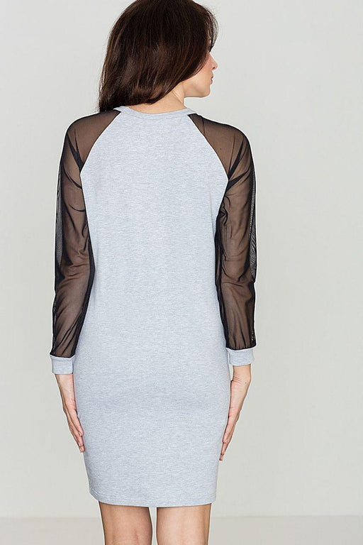 Sporty Elegance Mesh Sleeve Cotton Dress