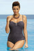 Chic Marko Women's One-Piece Swimsuit with Decorative Brooch and Underwire Support - Trendy Swim Attire