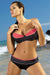 Vibrant Ribbed Two-Piece Swimsuit with Enhanced Bust Support and Custom Fit