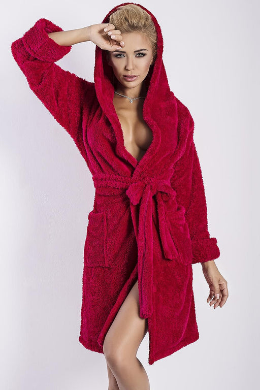 Elegant Short Hooded Bathrobe with Customizable Cuffed Sleeves - Your Ultimate Comfort Companion