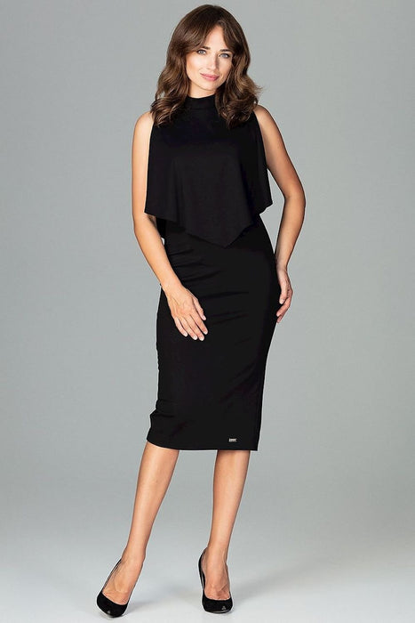 Sophisticated Cape Cocktail Dress - Lenitif