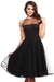 Chic Tulle Neckline Formal Gown: Size L Evening Dress with Velvet Accent