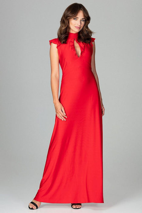 Chic Ruffled Maxi Evening Dress "Lenitif"