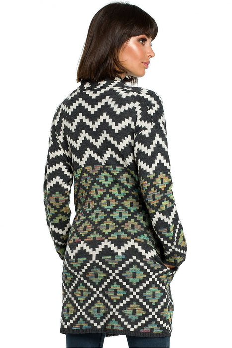 Bohemian Aztec Knit Wrap Cardigan