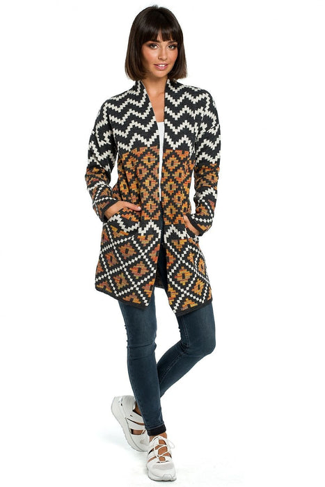 Bohemian Aztec Knit Wrap Cardigan