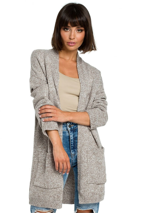 Open Front Long Sleeve Knit Cardigan