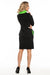 Black Cotton Knit Day Dress with Chic Contrasting Details