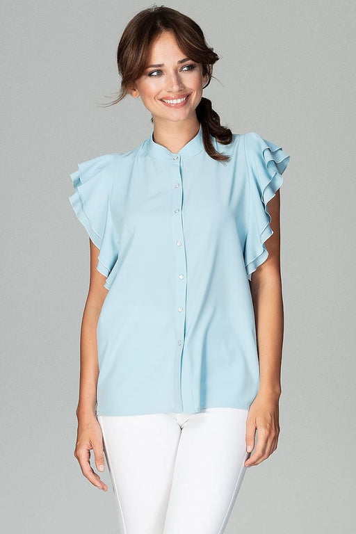 Chic Frill-Trim Blouse for Professional Women