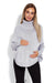 Chic Braided Sleeve Turtleneck Poncho with Flattering Rounded Hem