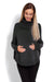 Chic Braided Sleeve Turtleneck Poncho with Flattering Rounded Hem