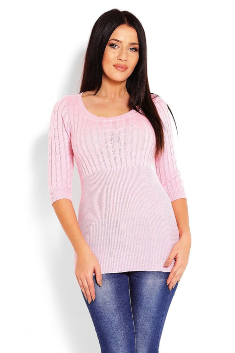 Elegant Braided Knit Jumper - Stylish and Comfortable Sweater