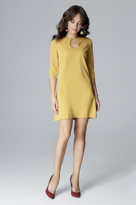 Chic Trapezoidal Sleeve Daydress with Stylish Clasp