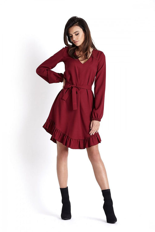 Charming Frill-Embellished Cocktail Dress from Europe