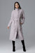 Elegant Longline Coat with Waist Tie and Back Slit