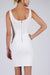 Chic Ivory Bodycon Dress with Eye-Catching Zipper Detail