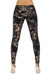 Elegant Chic Animal Print Stretch Leggings with Stylish Accents