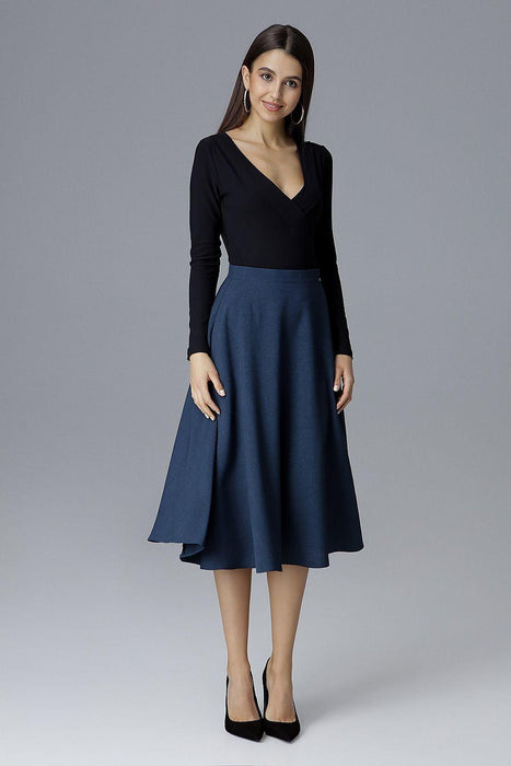 Chic Flared Skirt with Belted Waist for Effortless Elegance