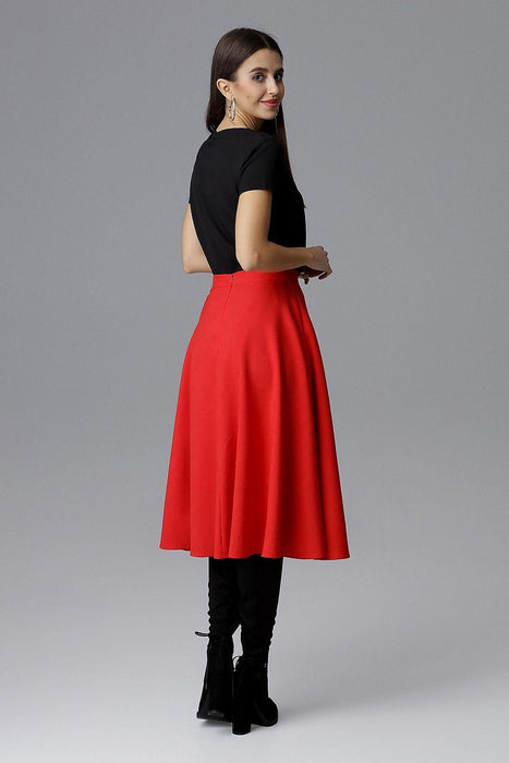 Chic Flared Skirt with Belted Waist for Effortless Elegance