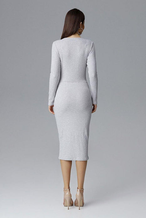 Chic Long Sleeve Evening Dress with Graceful Neckline