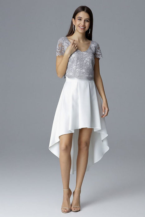 Chic Lace and Asymmetrical Skirt Duo