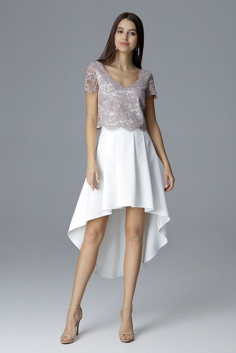 Chic Lace and Asymmetrical Skirt Duo