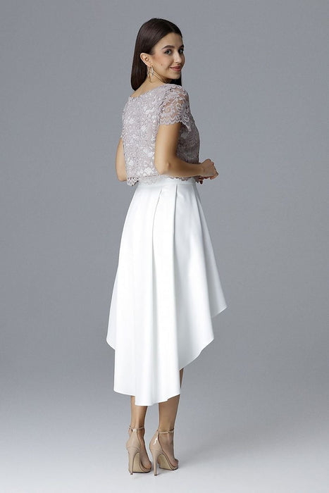 Chic Lace and Asymmetrical Skirt Duo