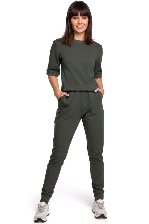 Stylish V-Neck Knit Jumpsuit for Ultimate Comfort