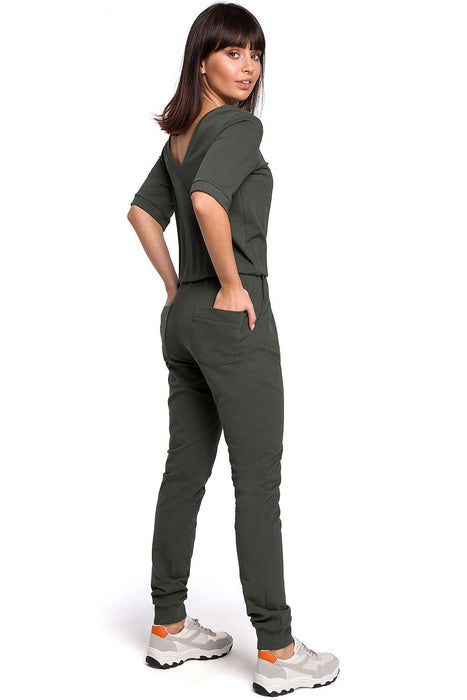 Stylish V-Neck Knit Jumpsuit for Ultimate Comfort