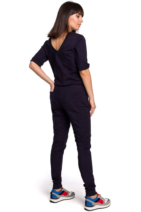 Stylish V-Neck Knit Jumpsuit for Ultimate Comfort