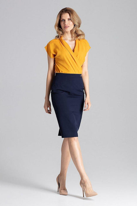 Chic Overlapping Back Knee-Length Pencil Skirt