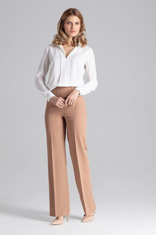 Chic Side-Zip Flared Trousers